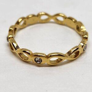 Infinity Symbol Fashion Thumb Ring Gold Tone Bling Size 10